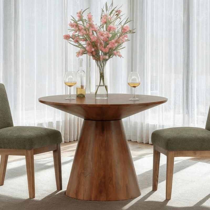 Blue Sun Designs Carrera Dining Table Base in Medium Brown