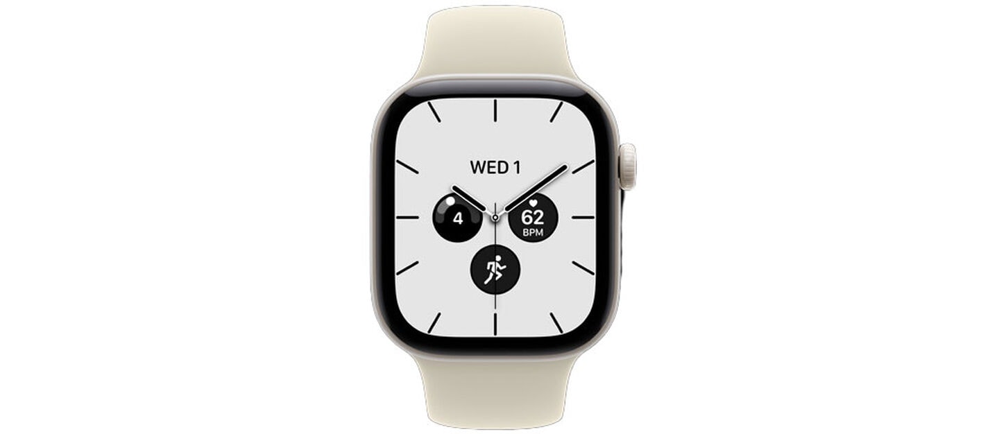 An Apple Watch from a front view