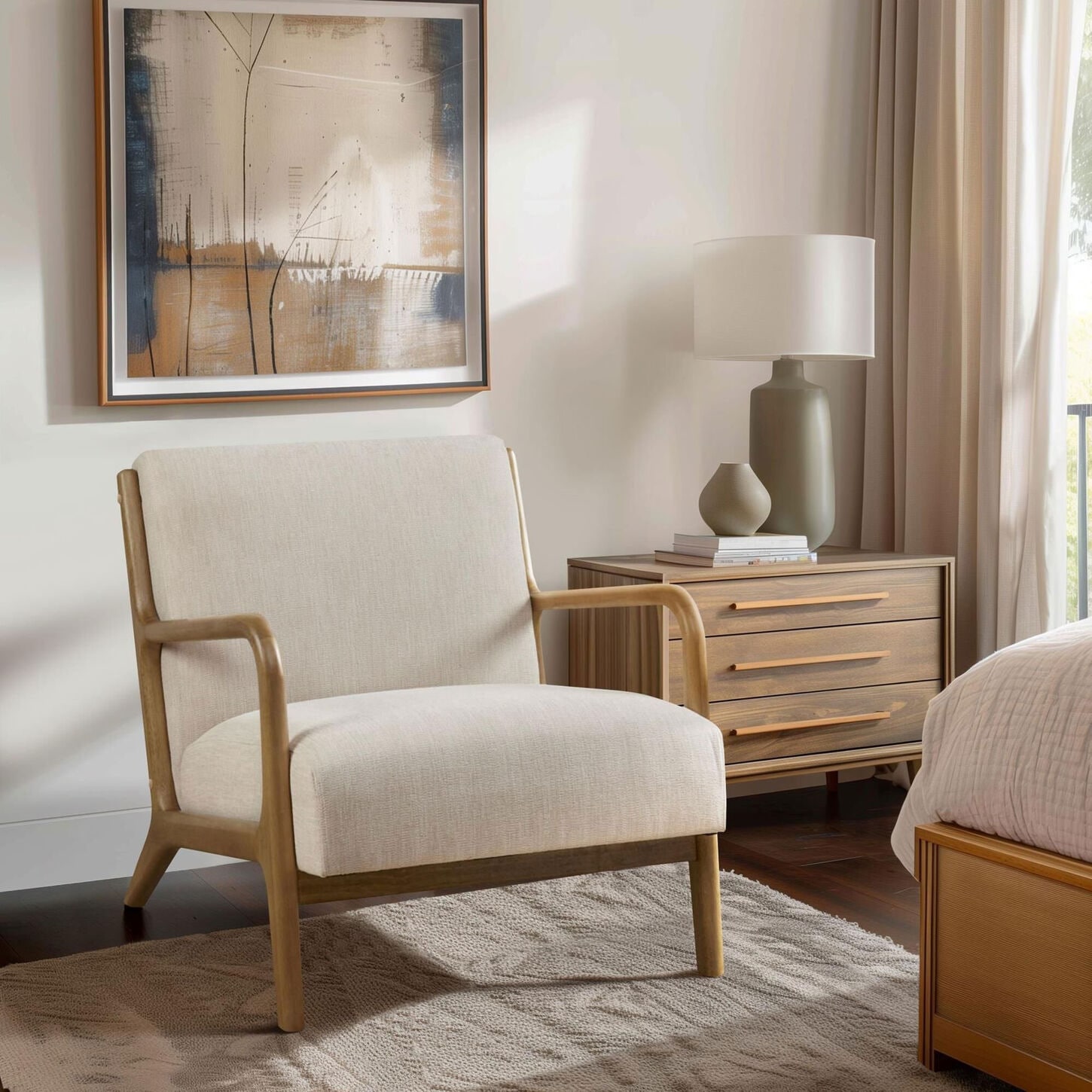 Hearth and Haven Novak Lounge Chair in Cream