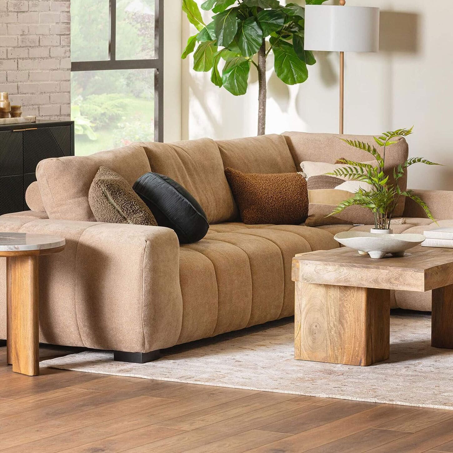 Ashley Cannonbrook 3-Piece Sectional in Nutmeg