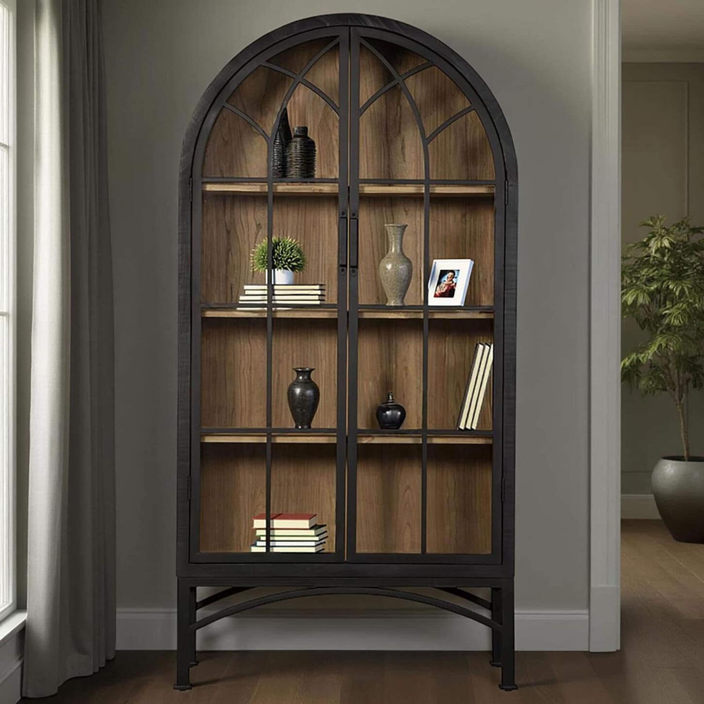 Stone Haven Victoria 2-Door Cabinet in Black and Brown