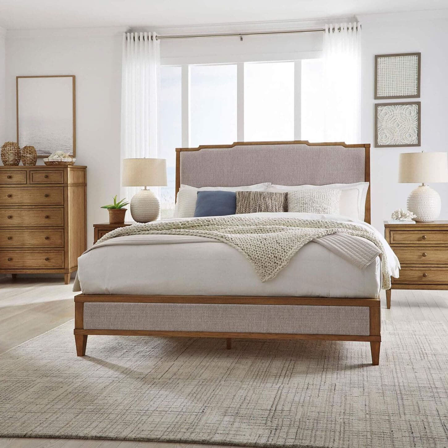 Ashley Sharlance 3-Piece King Panel Bedroom Set in Light Brown