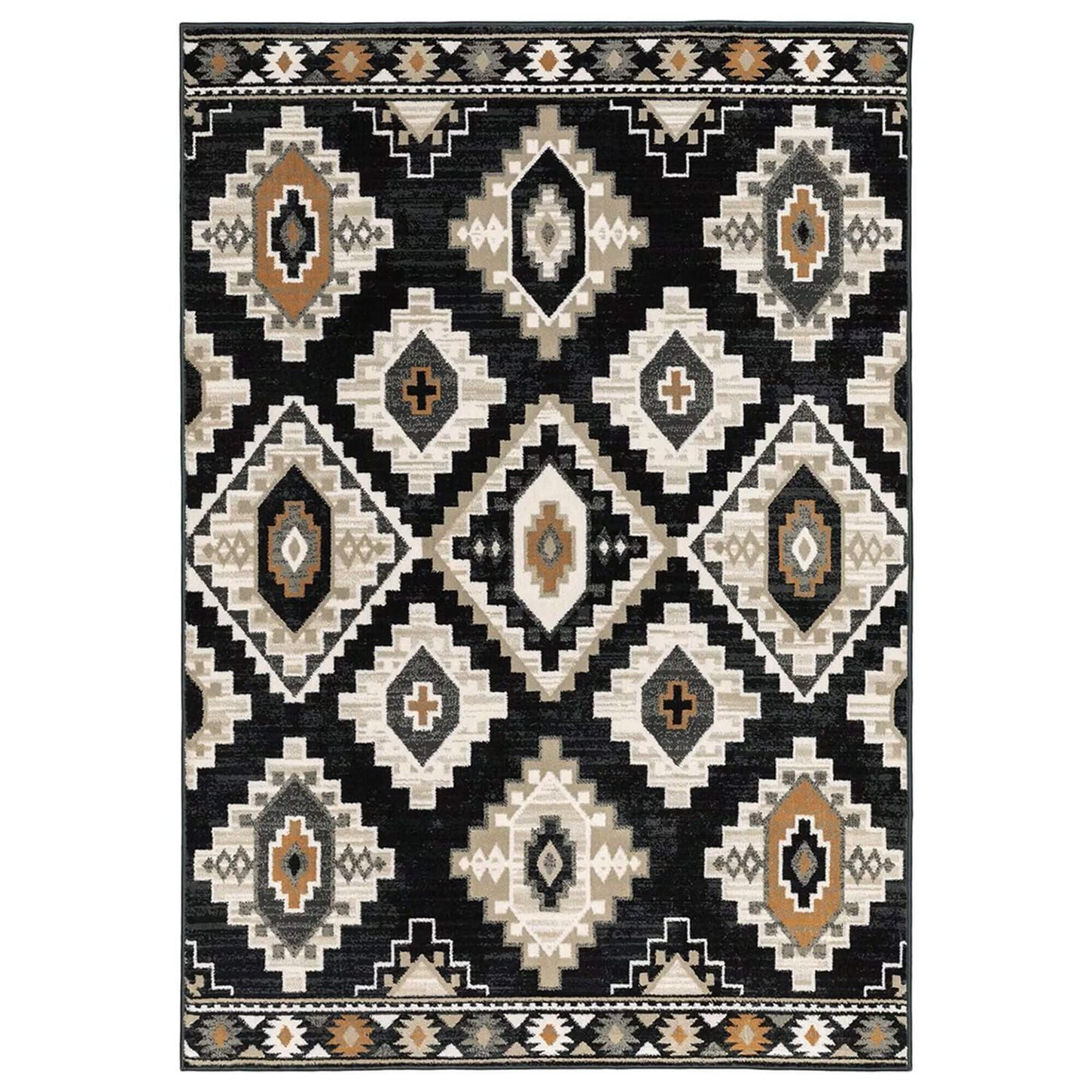 Oriental Weavers Georgia Southwest 605F0 3'10" x 5'5" Charcoal and Ivory Area Rug