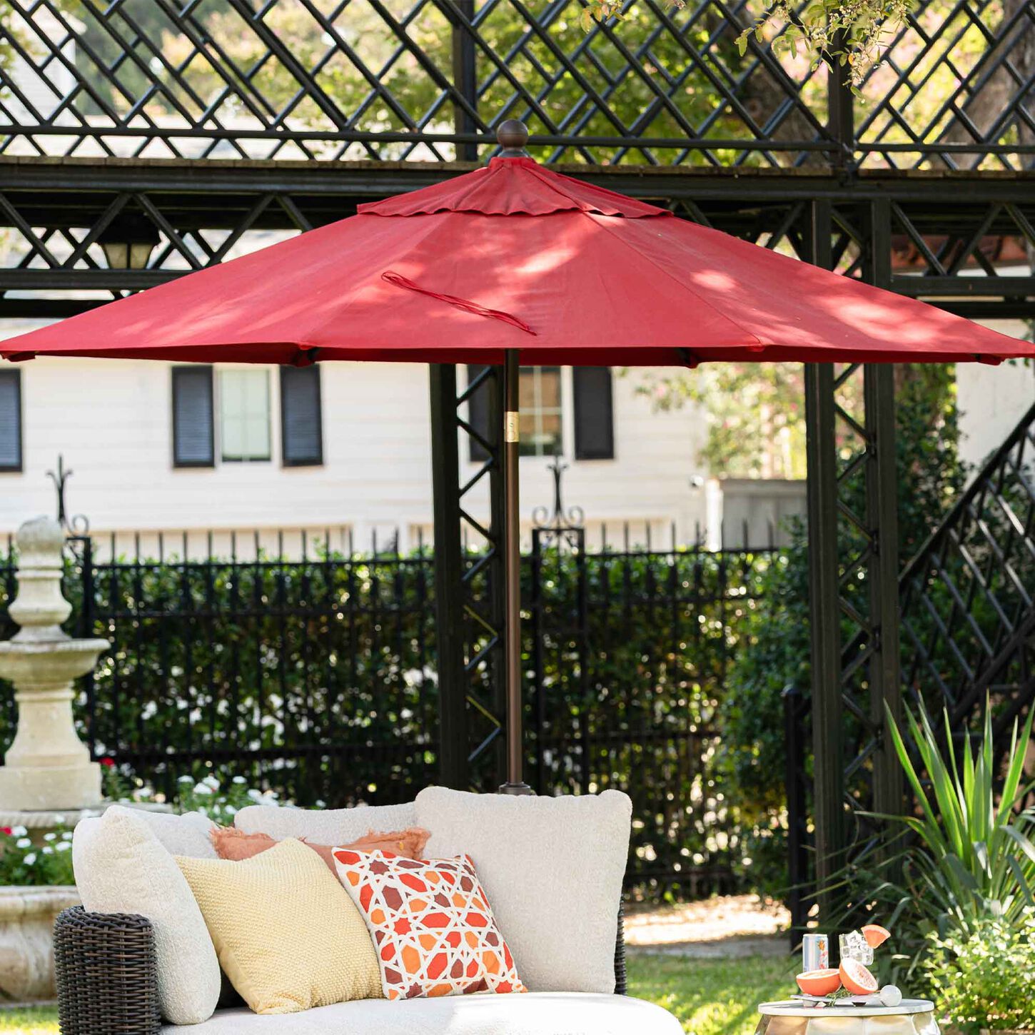 Treasure Garden Umbrella with Stand in Red