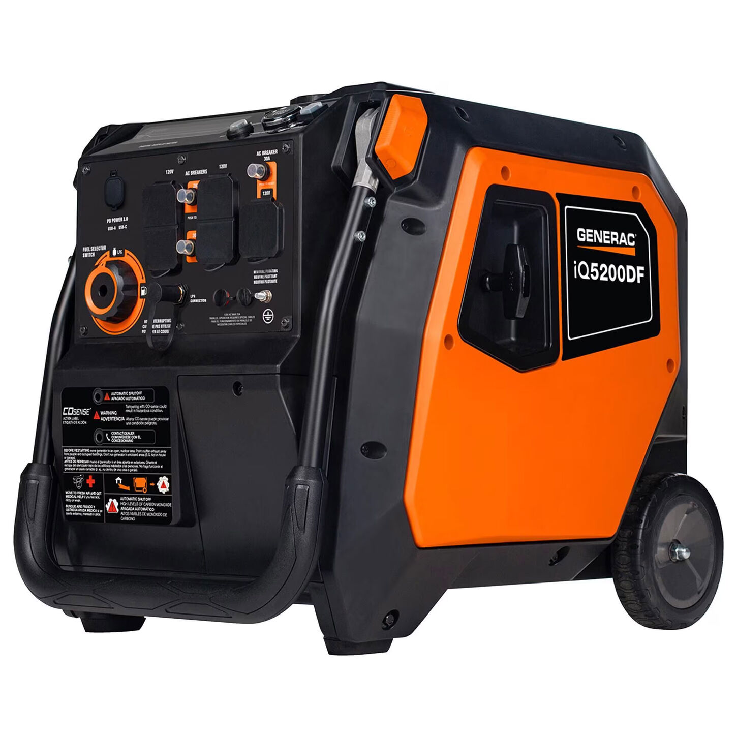 Generac iQ5200 Portable Inverter Generator in Orange and Black