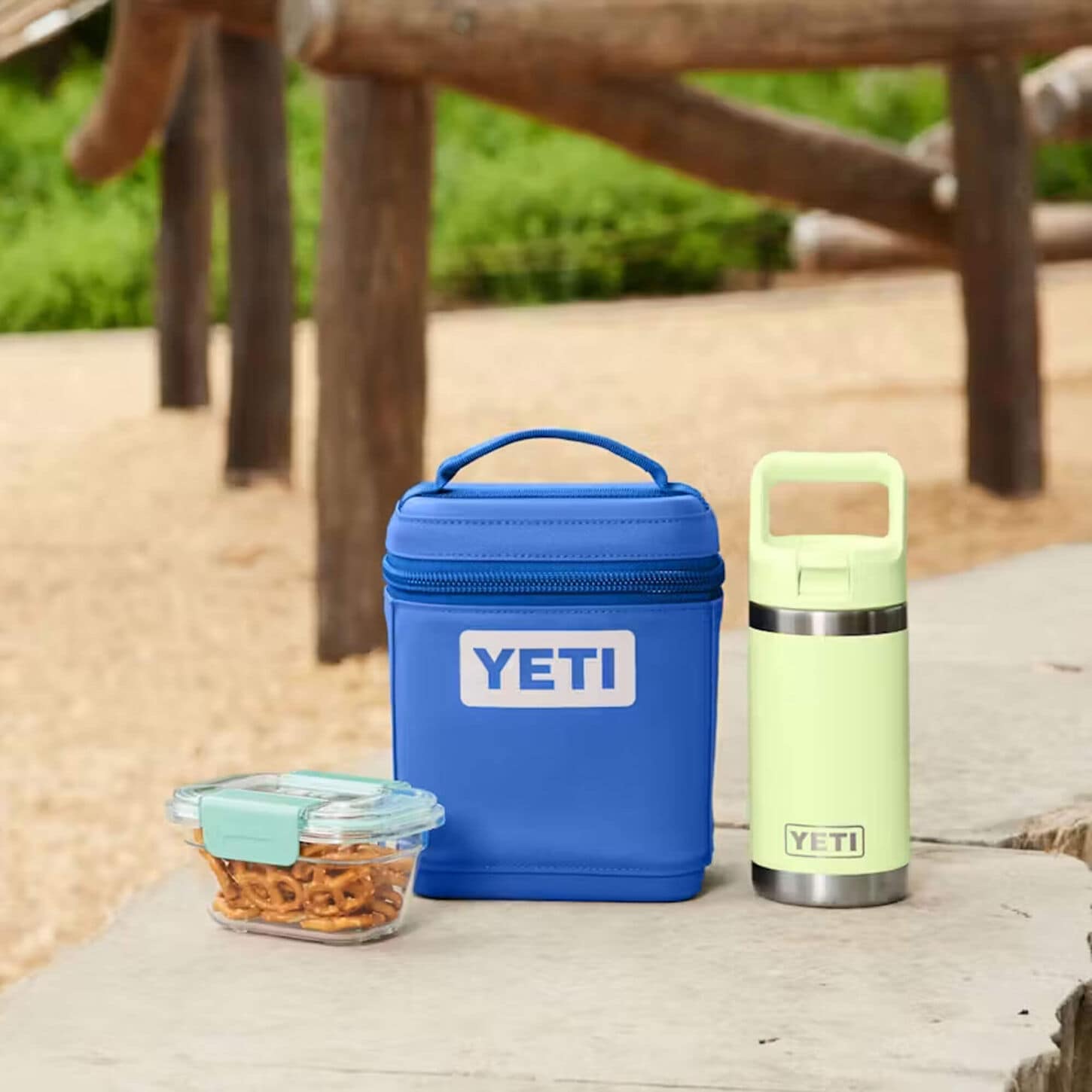 YETI cooler and bottle