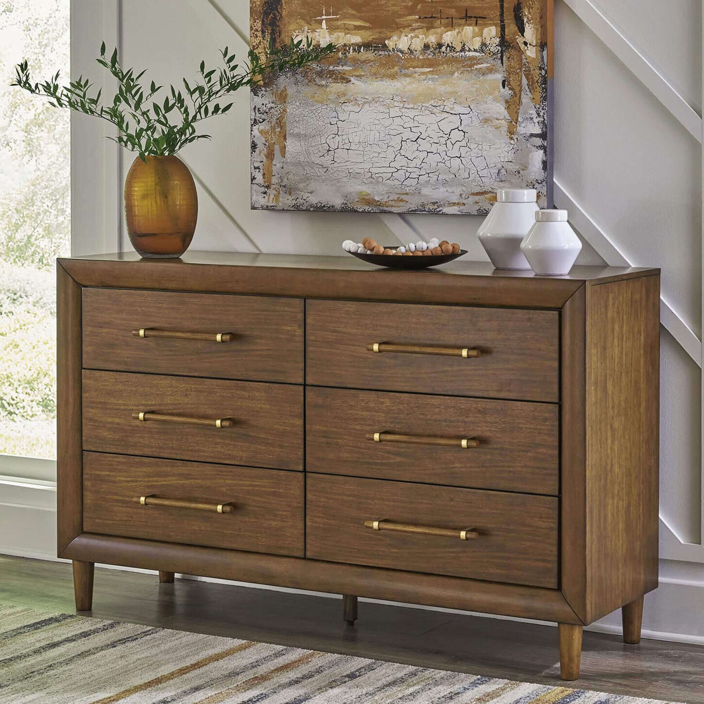 Ashley Lyncott 6-Drawer Dresser Only in Brown