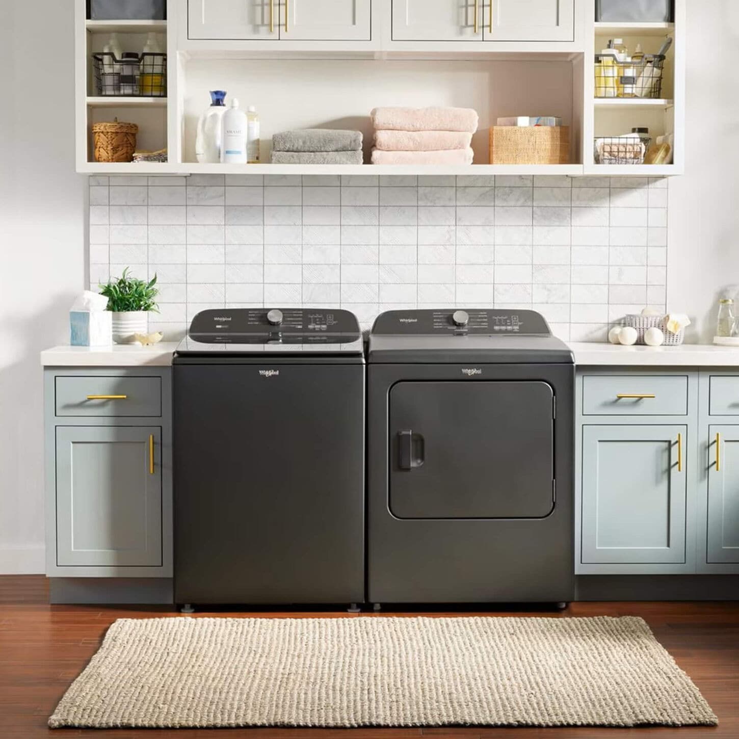 Whirlpool 5.3 Cu. Ft. Washer and 7.0 Cu. Ft. Electric Dryer in Black