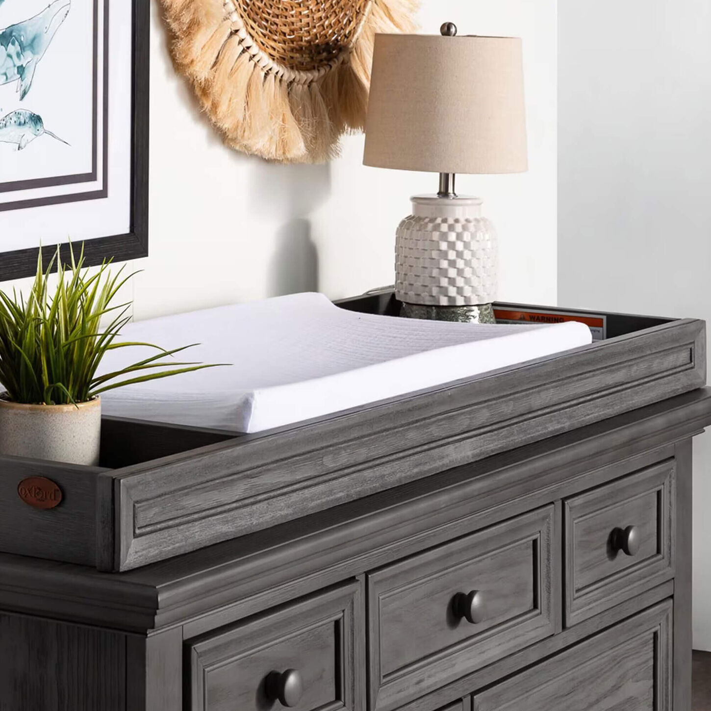 Oxford Baby Glenbrook Changing Topper in Graphite Gray