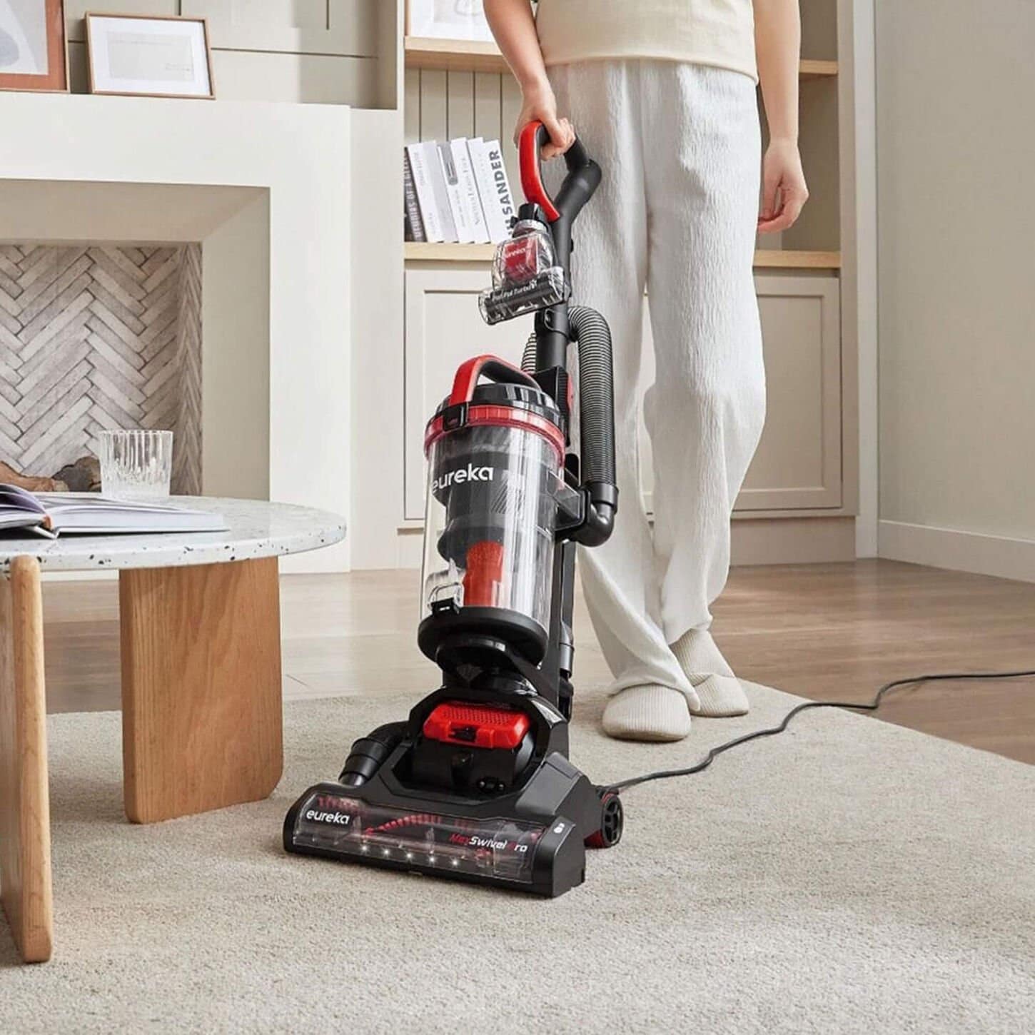 Eureka MaxSwivel Pro Upright Vacuum Cleaner with Pet Tool in Red