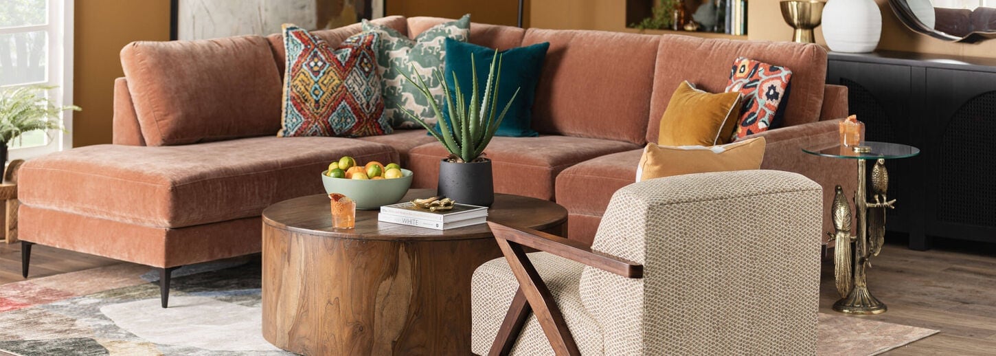 Living room setting with sectional and arm chair