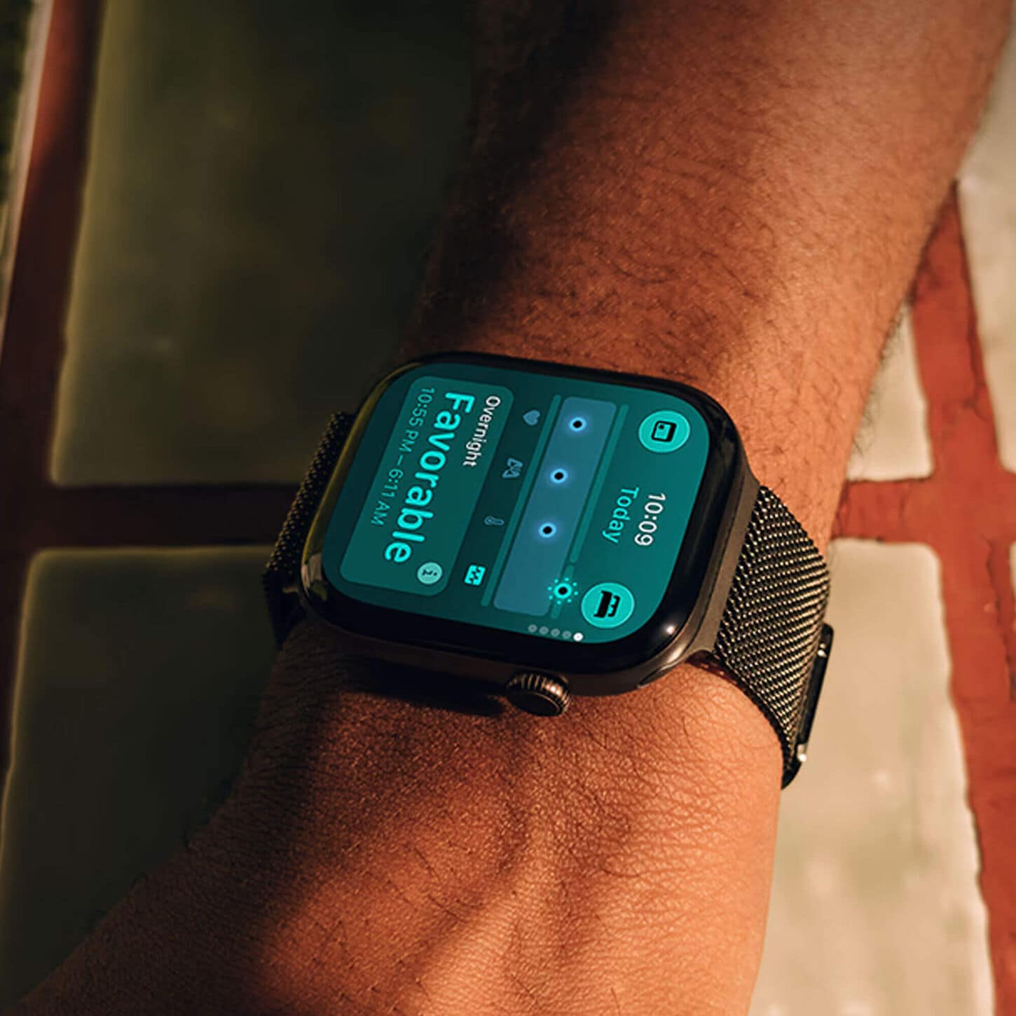 Person's arm featuring an Apple Watch