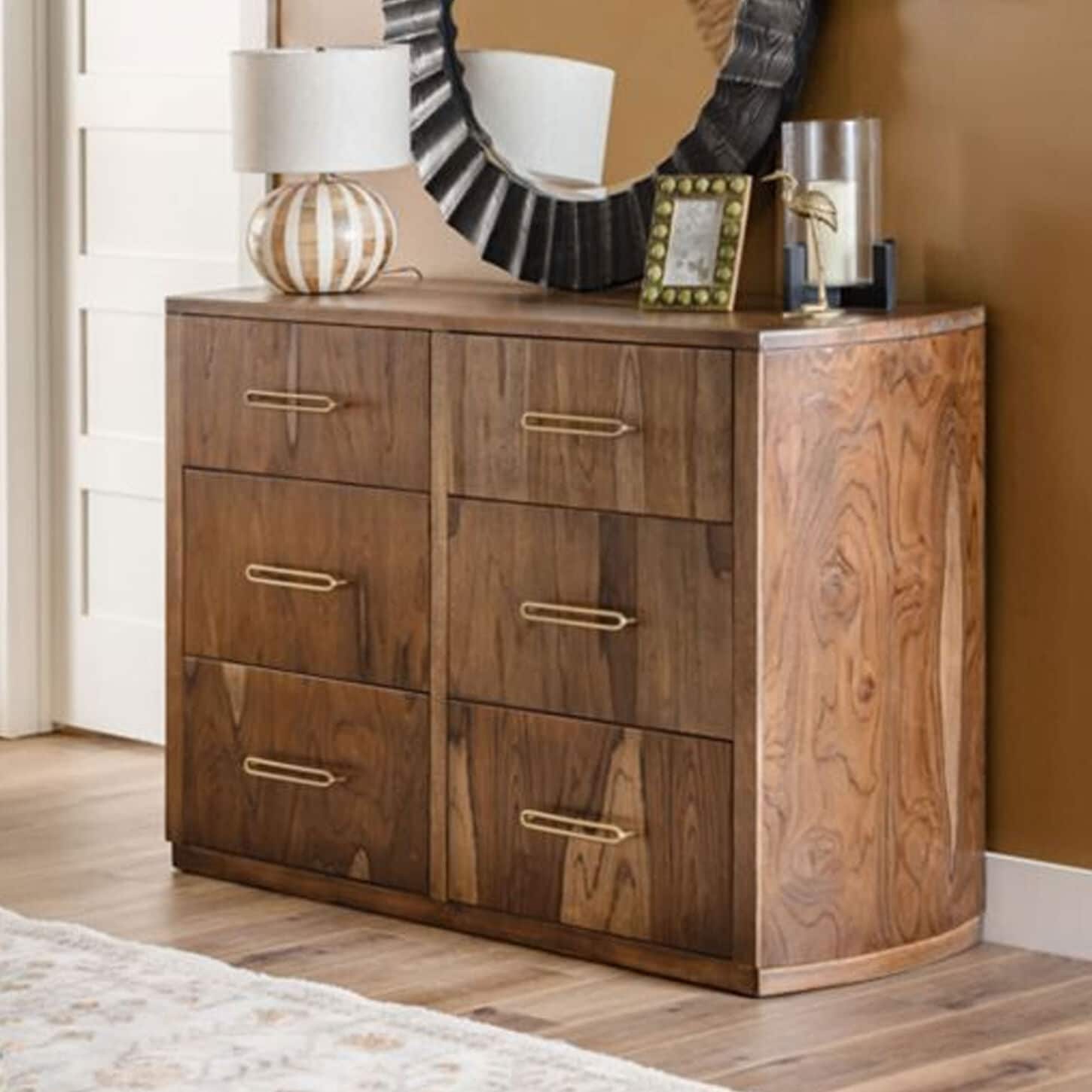 Fallridge Balam 6-Drawer Dresser in Natural Teak
