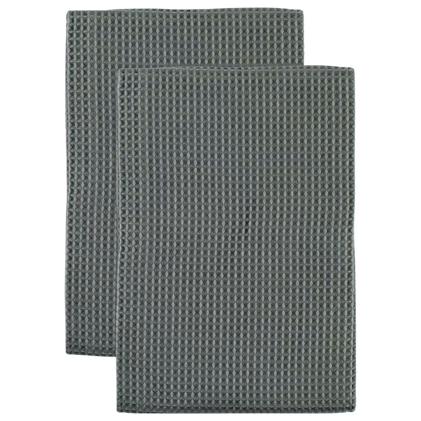 Mukitchen Microfiber Waffle Weave Dish Tower in Cadet Gray (Set of 2)