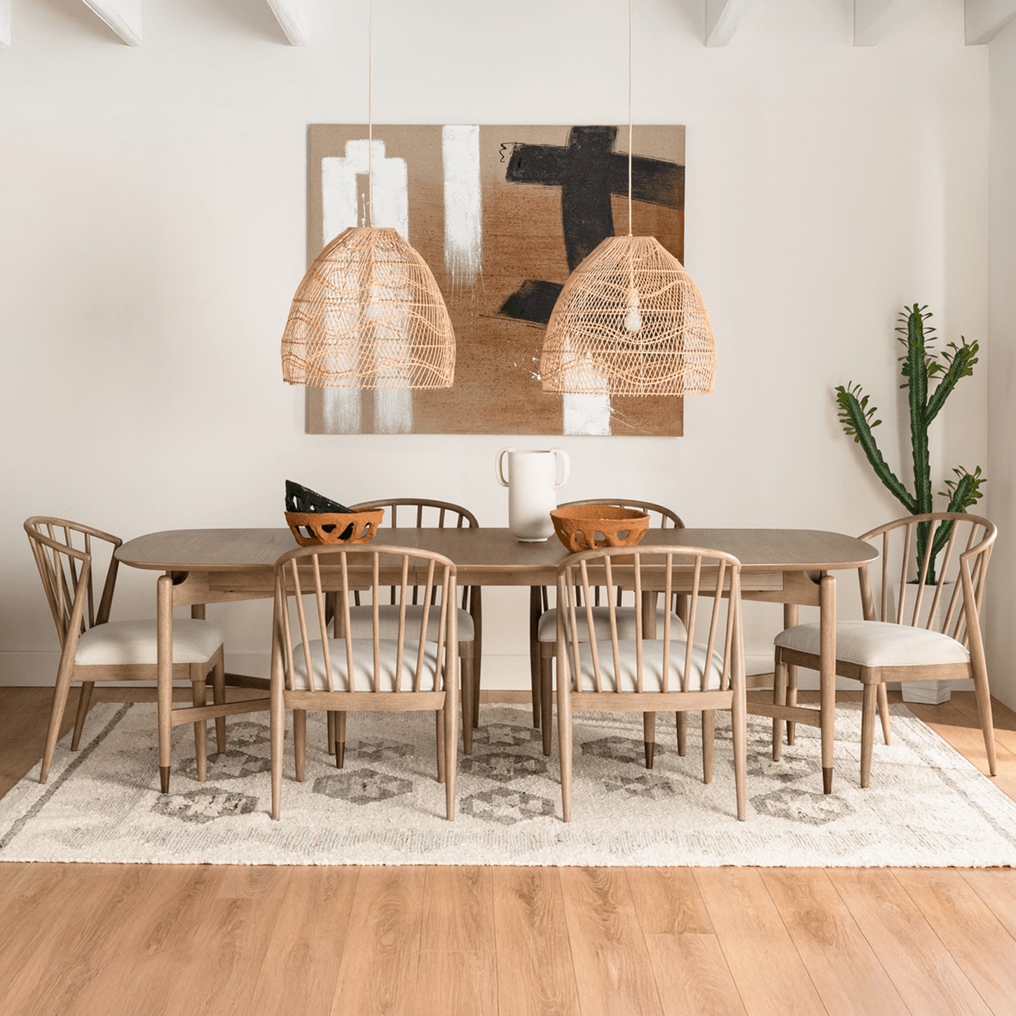 Dining Table with Chairs and decor