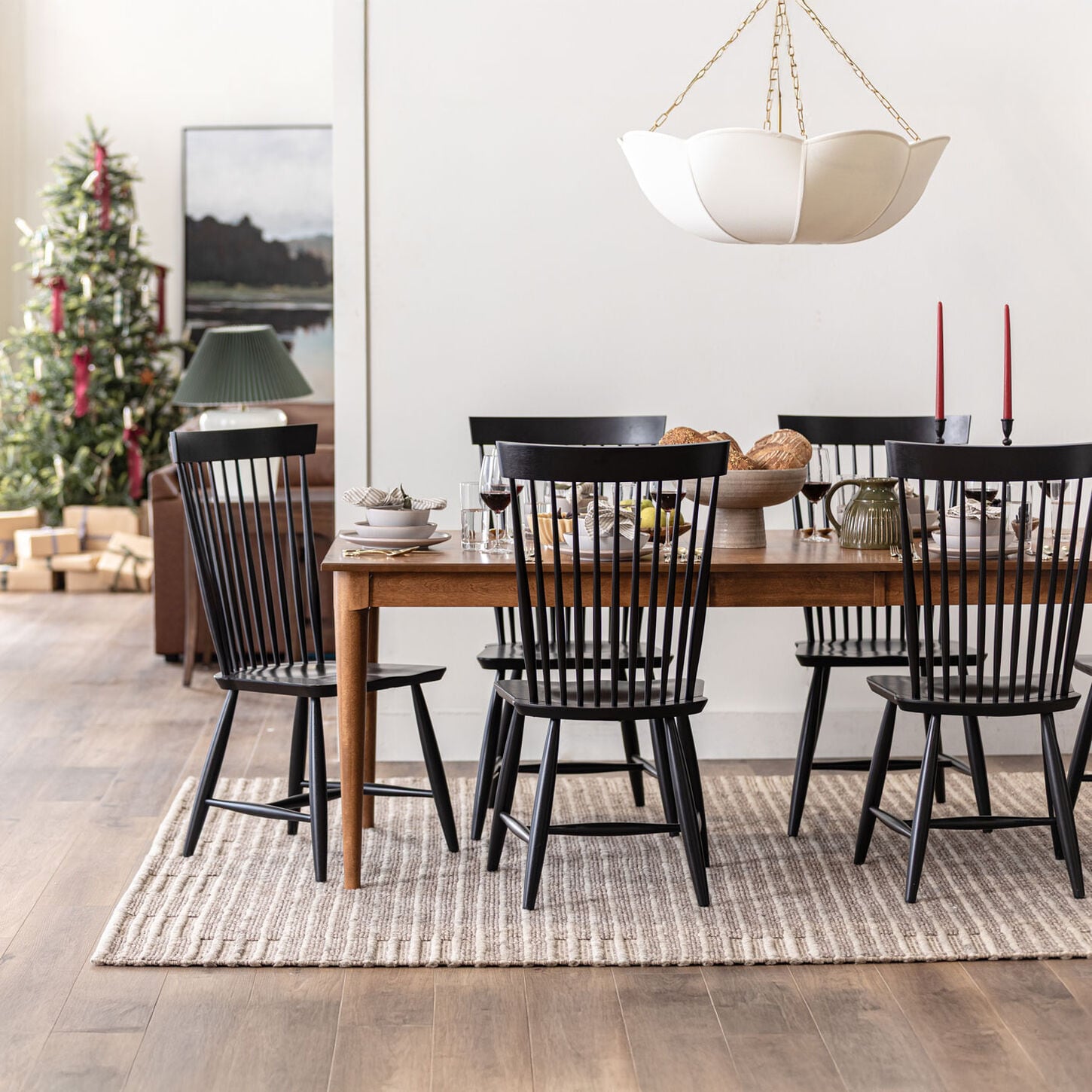 Dining Table with Chairs and Holiday decor