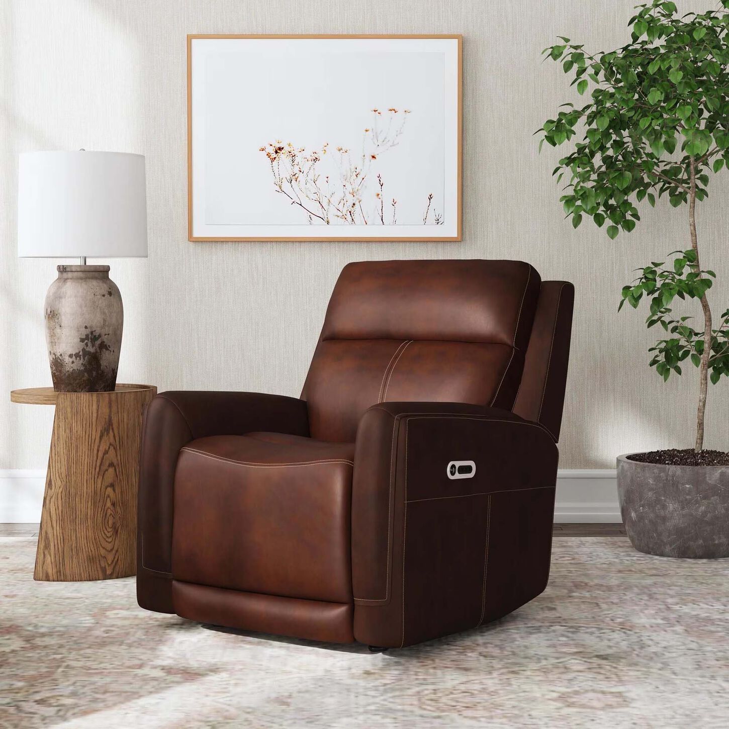 Flexsteel Alister Leather Power Gliding Recliner
