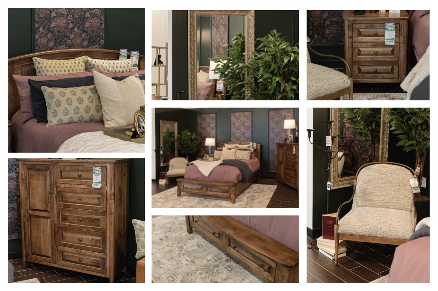 Midnightnight Manor creative spotlight featuring a bed, dresser, nightstand, mirror, rug and chair