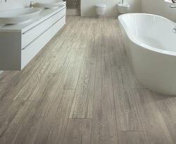 Bathroom with laminate flooring