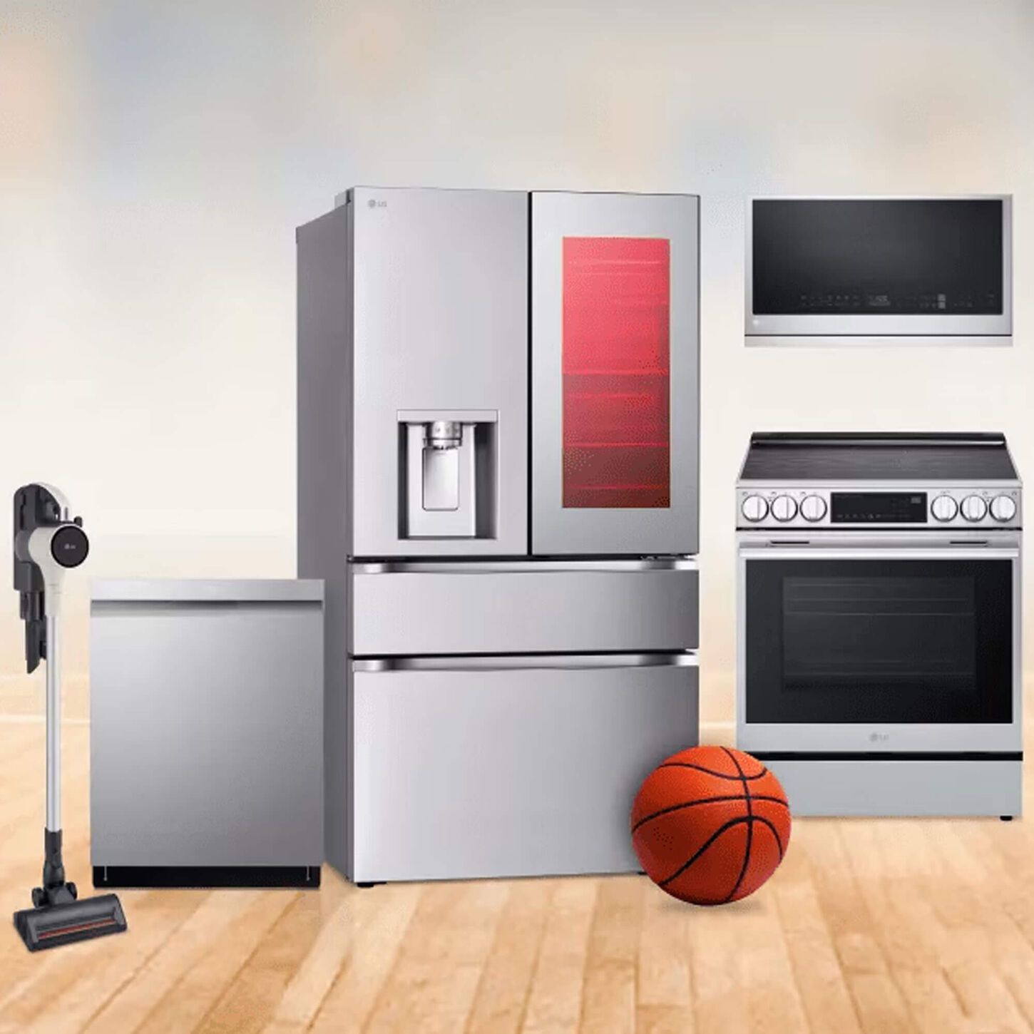 lg stainless steel refrigerator in kitchen