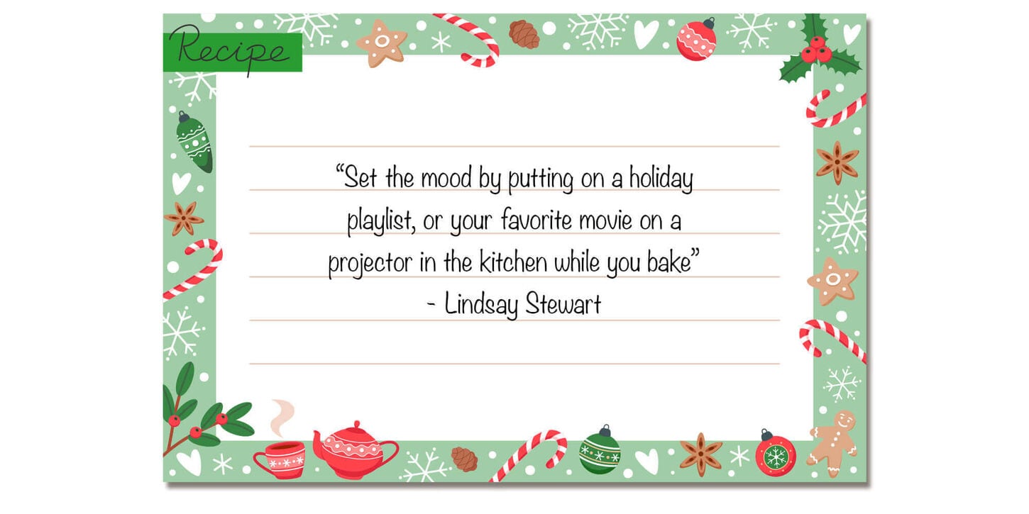 recipe card with lindsay quote