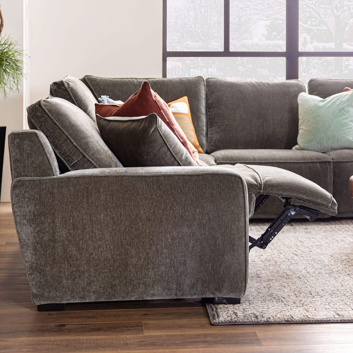 Green reclining sectional