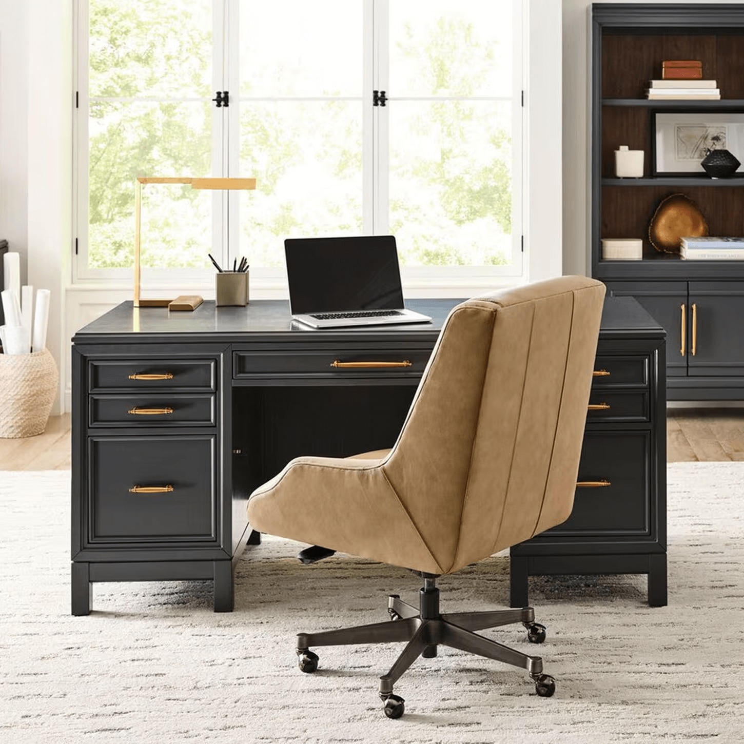 Riva Ridge Alexander 66" Executive Desk in Midnight