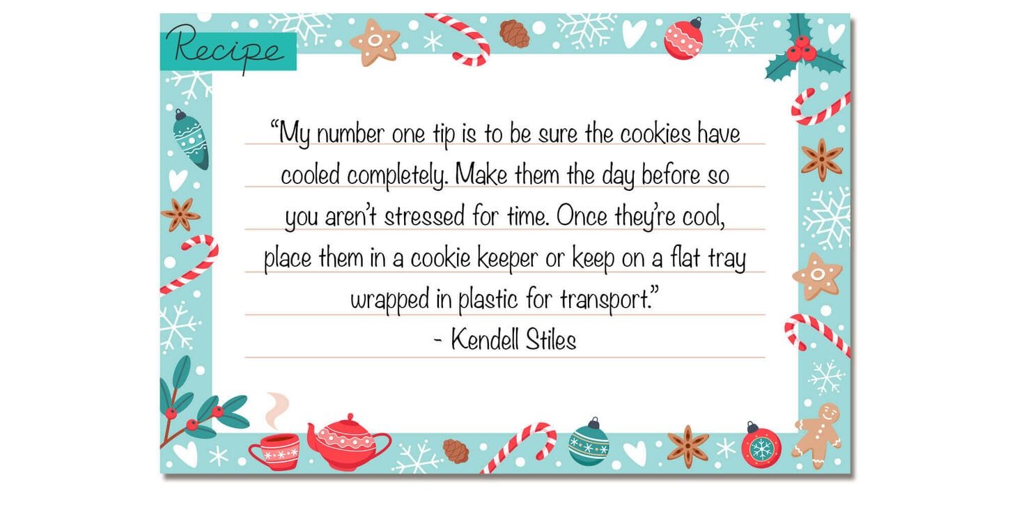 recipes card with kendell quote