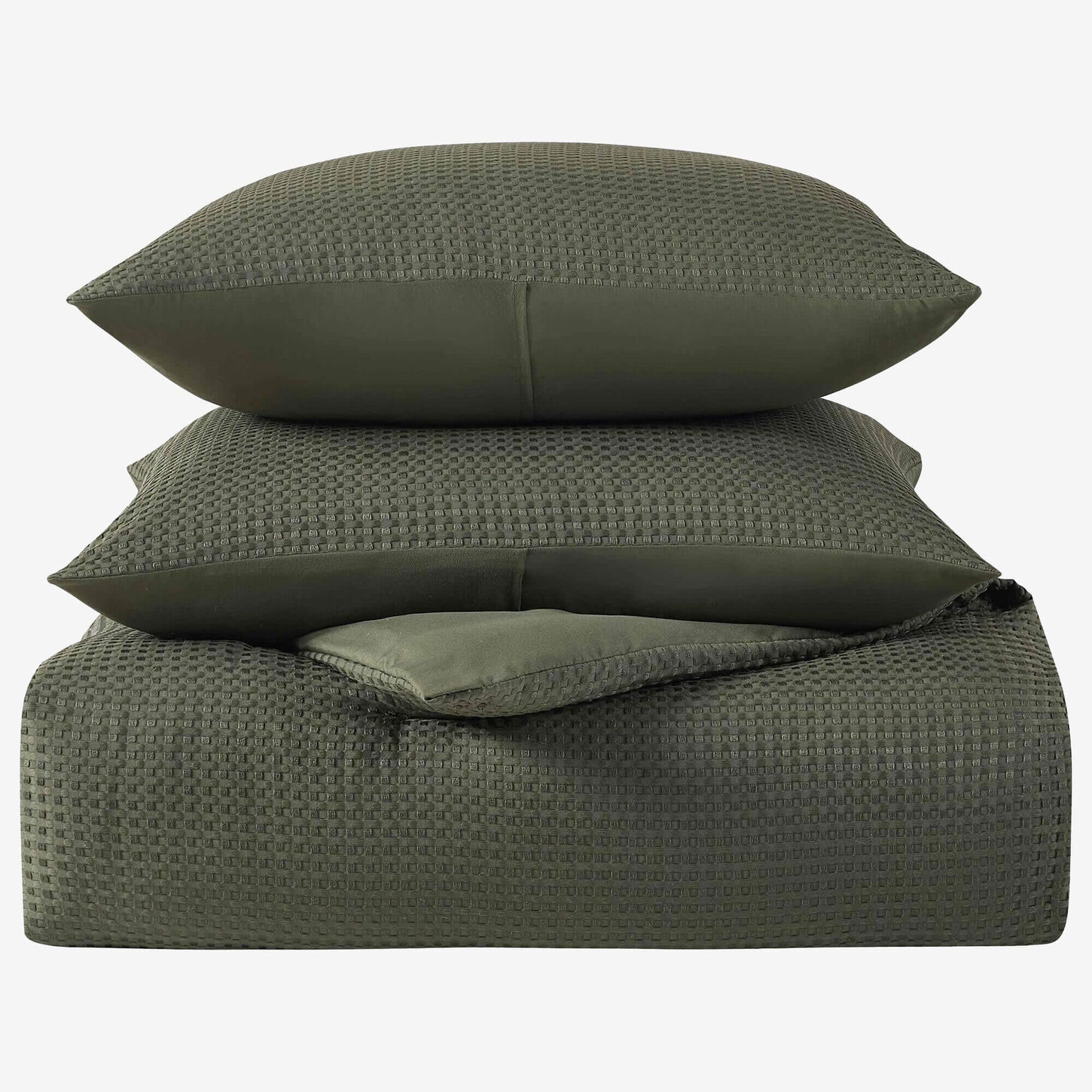 Trade Linker 3-Piece King Waffle Down Alternative Comforter Set in Sage