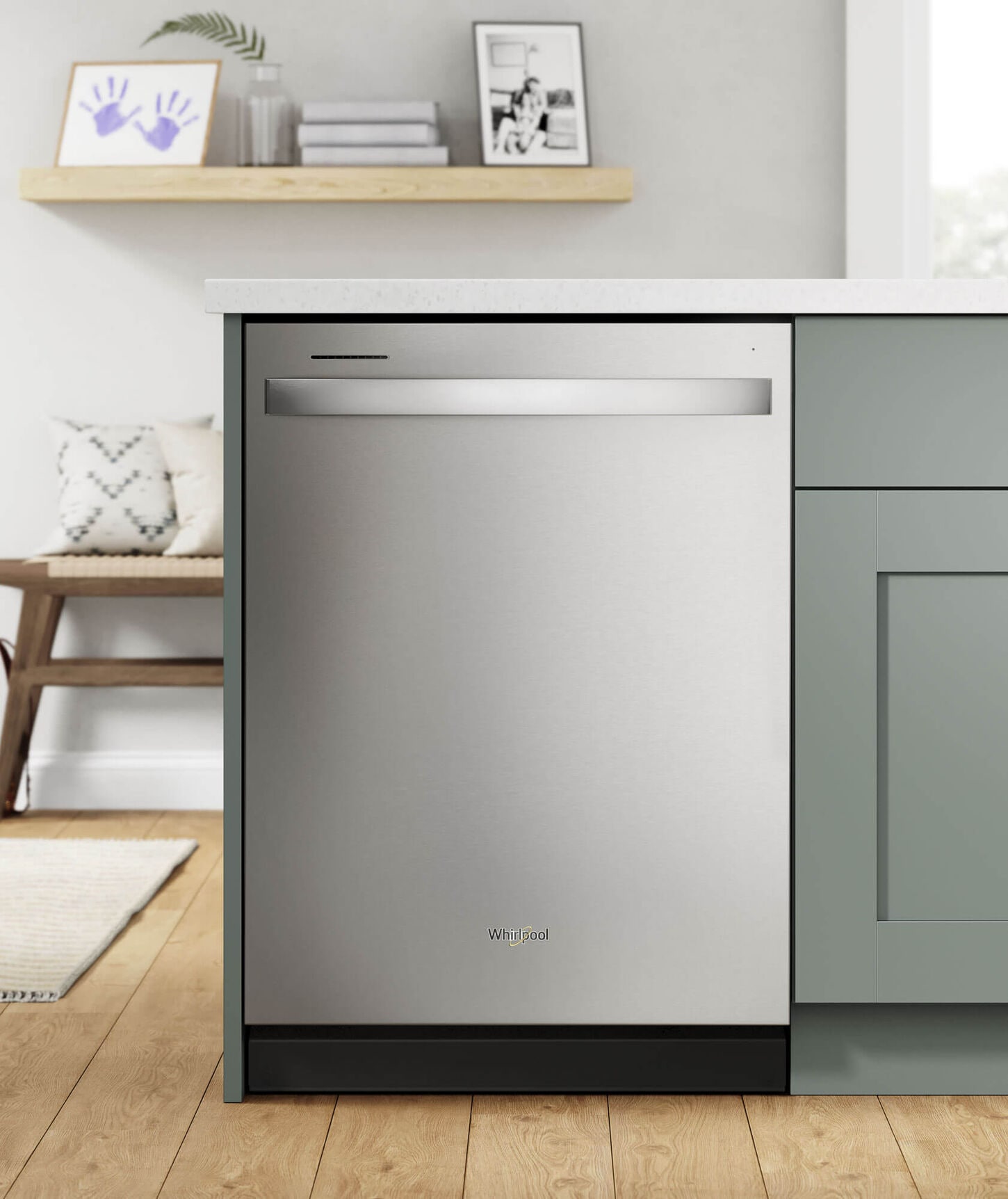 Kitchenaid stainless steel dishwashers in kitchen