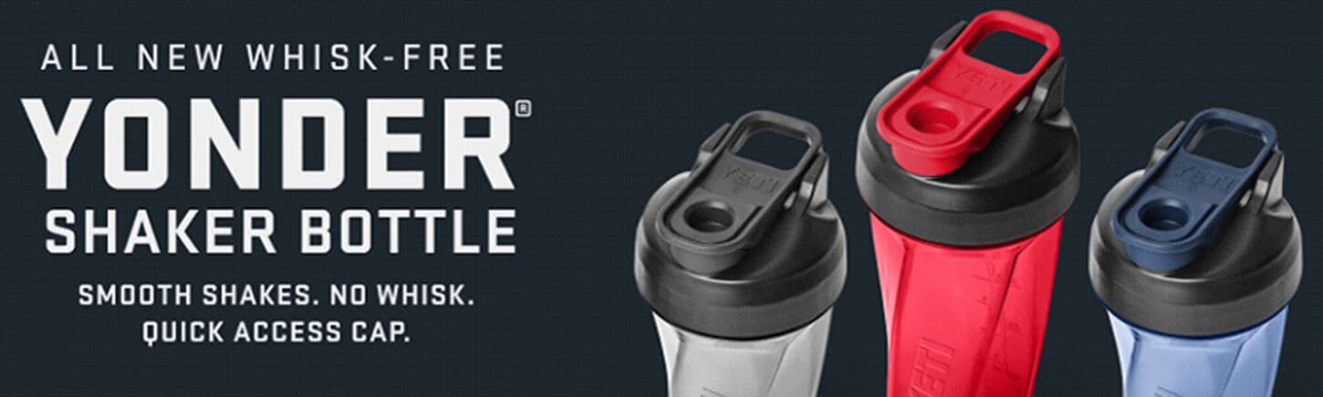 multiple yeti shaker cups clear red and blue