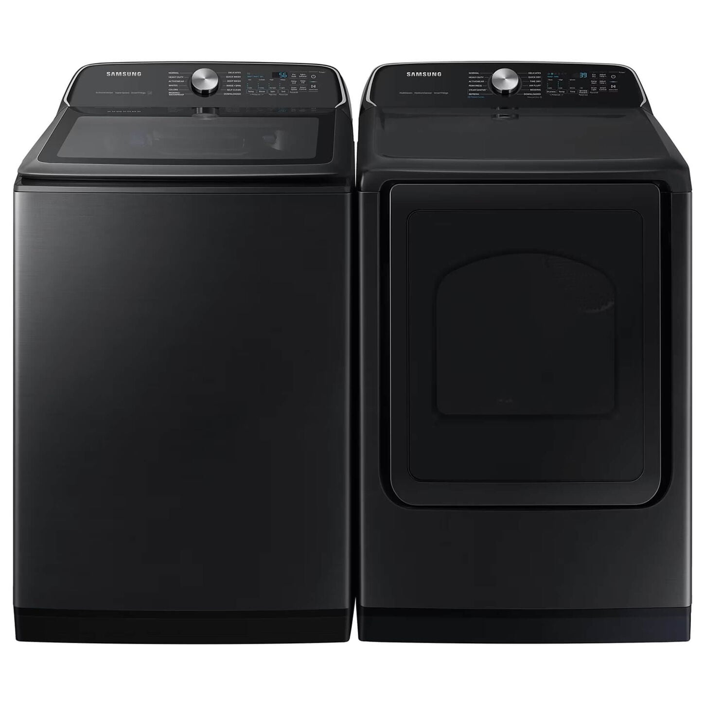 samsung top load laundry pair in color black