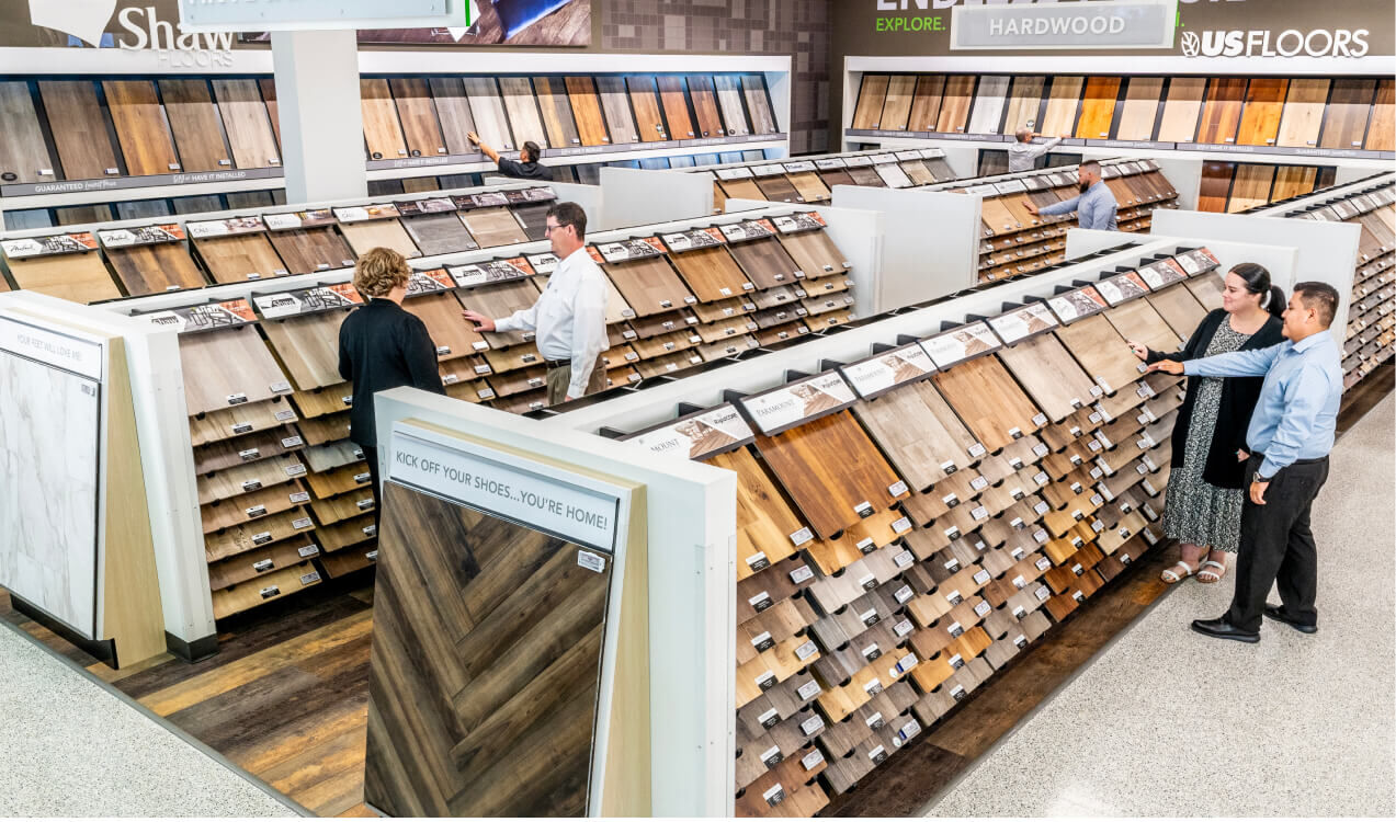 Shopping flooring at NFM in Des Moines Iowa