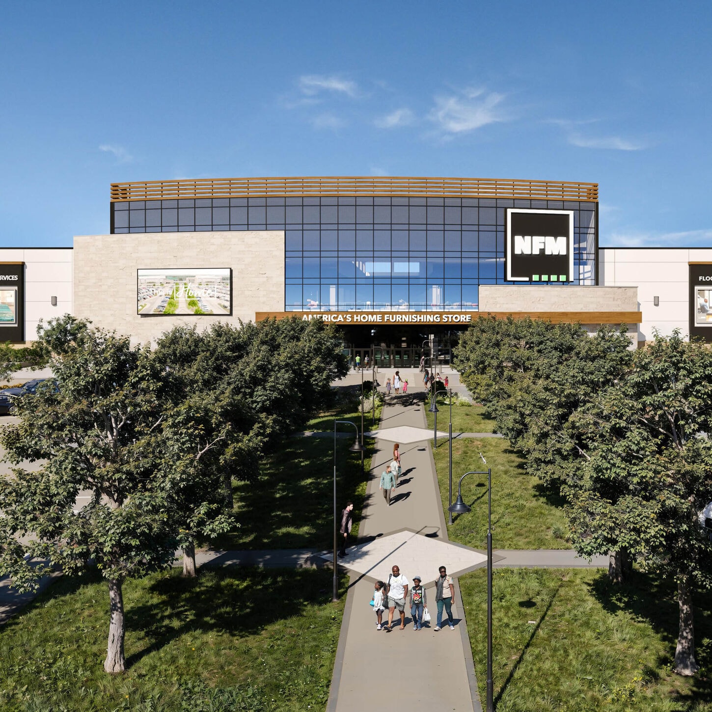 Exterior rendering of NFM at Cedar Park