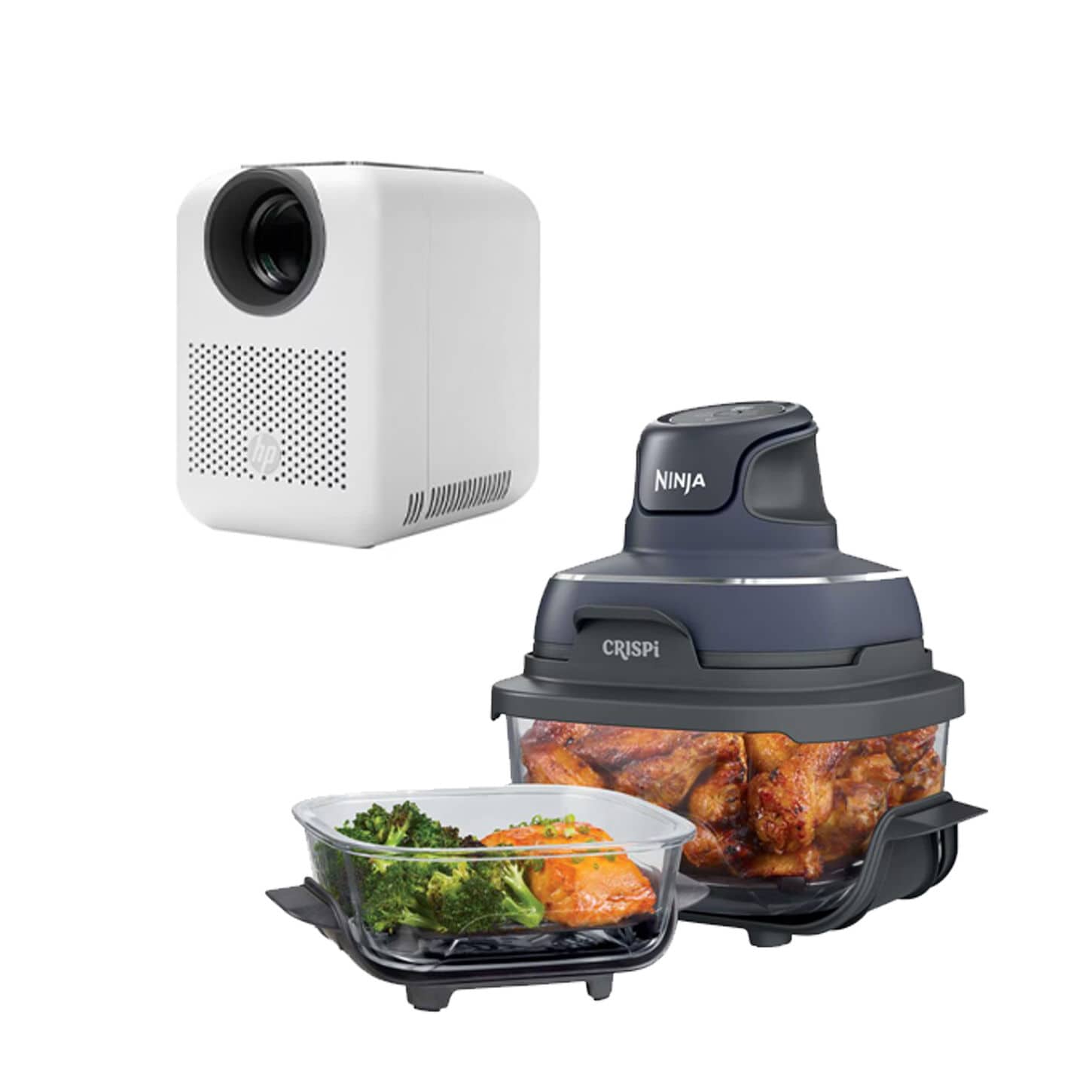 Projector and Ninja Crispy airfryer