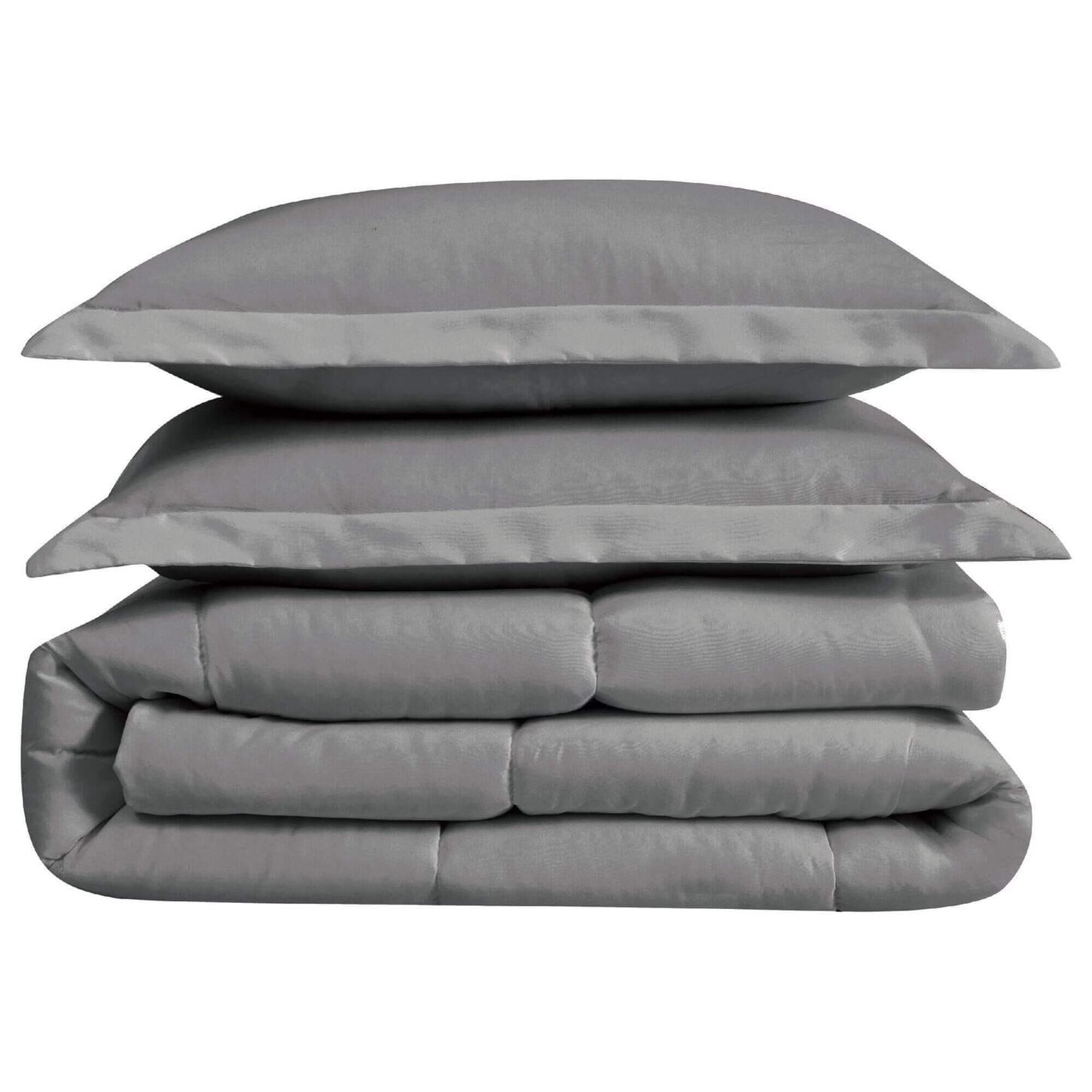 Pem America Cannon Solid 3-Piece Full/Queen Comforter Set in Grey