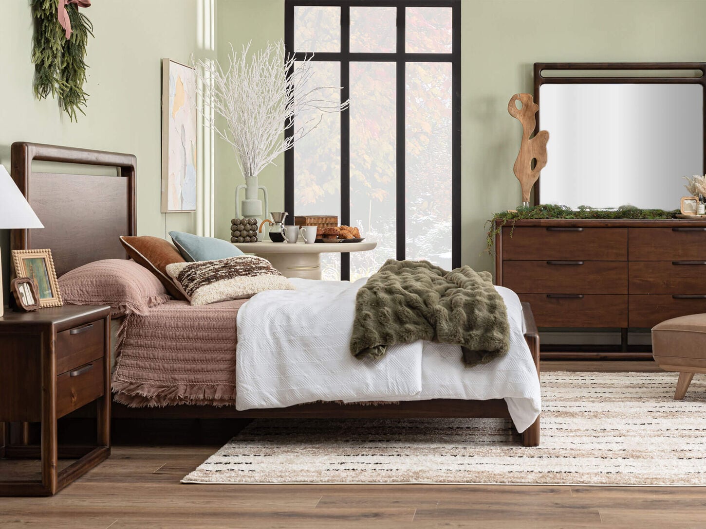 Bedroom with bed and dresser