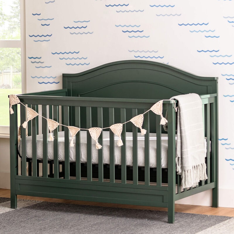 New Haus Charlie 4-In-1 Convertible Crib in Forest Green