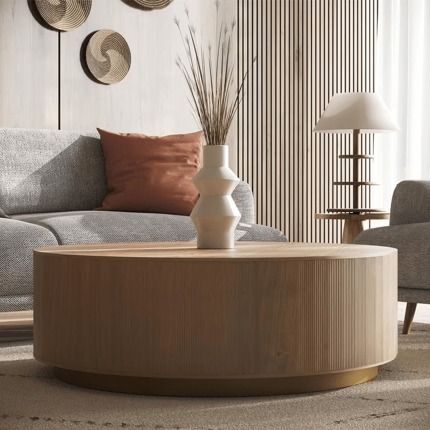 37B Kalla Coffee Table in Natural and Brushed Gold