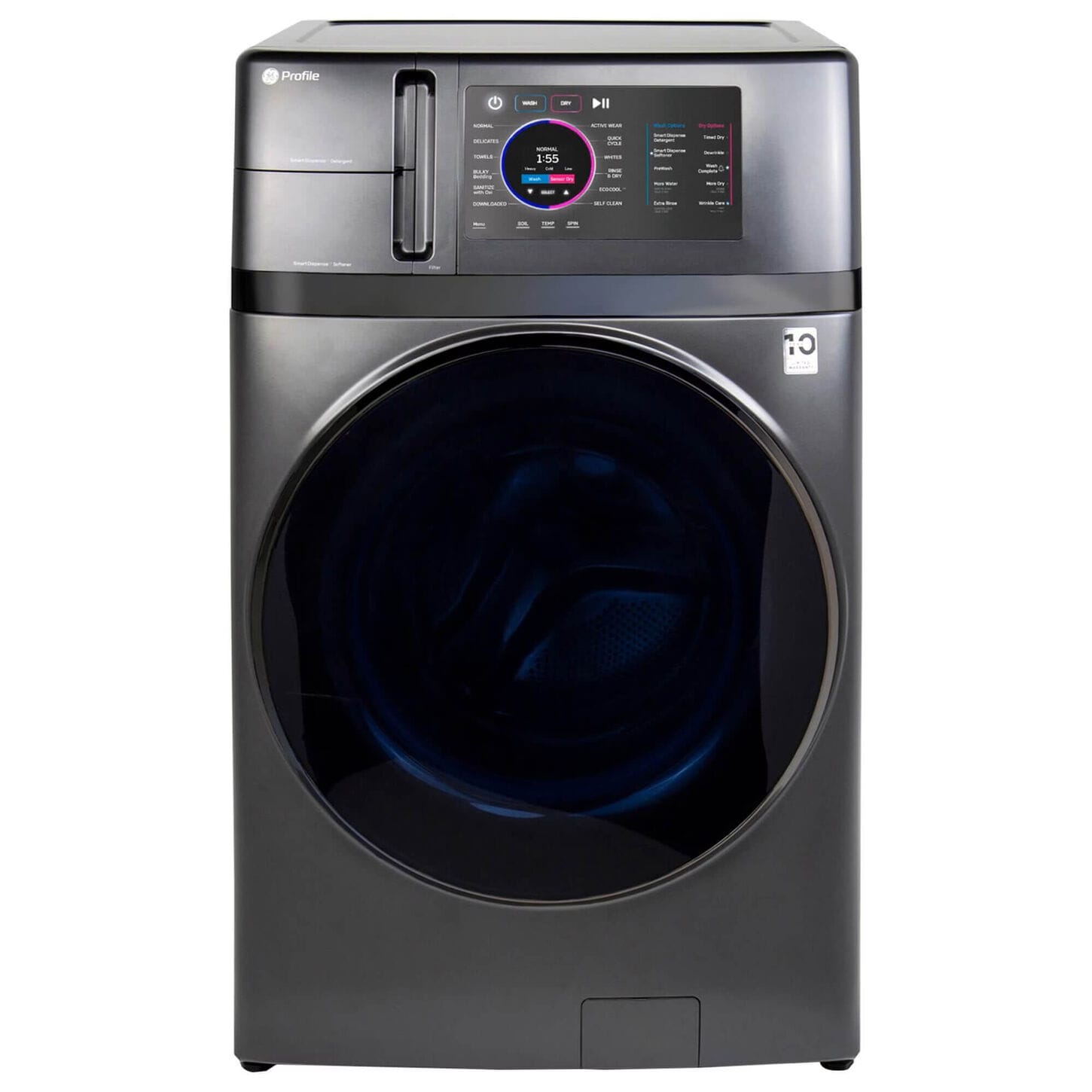 ge al in one washer and dryer combination unit in grey