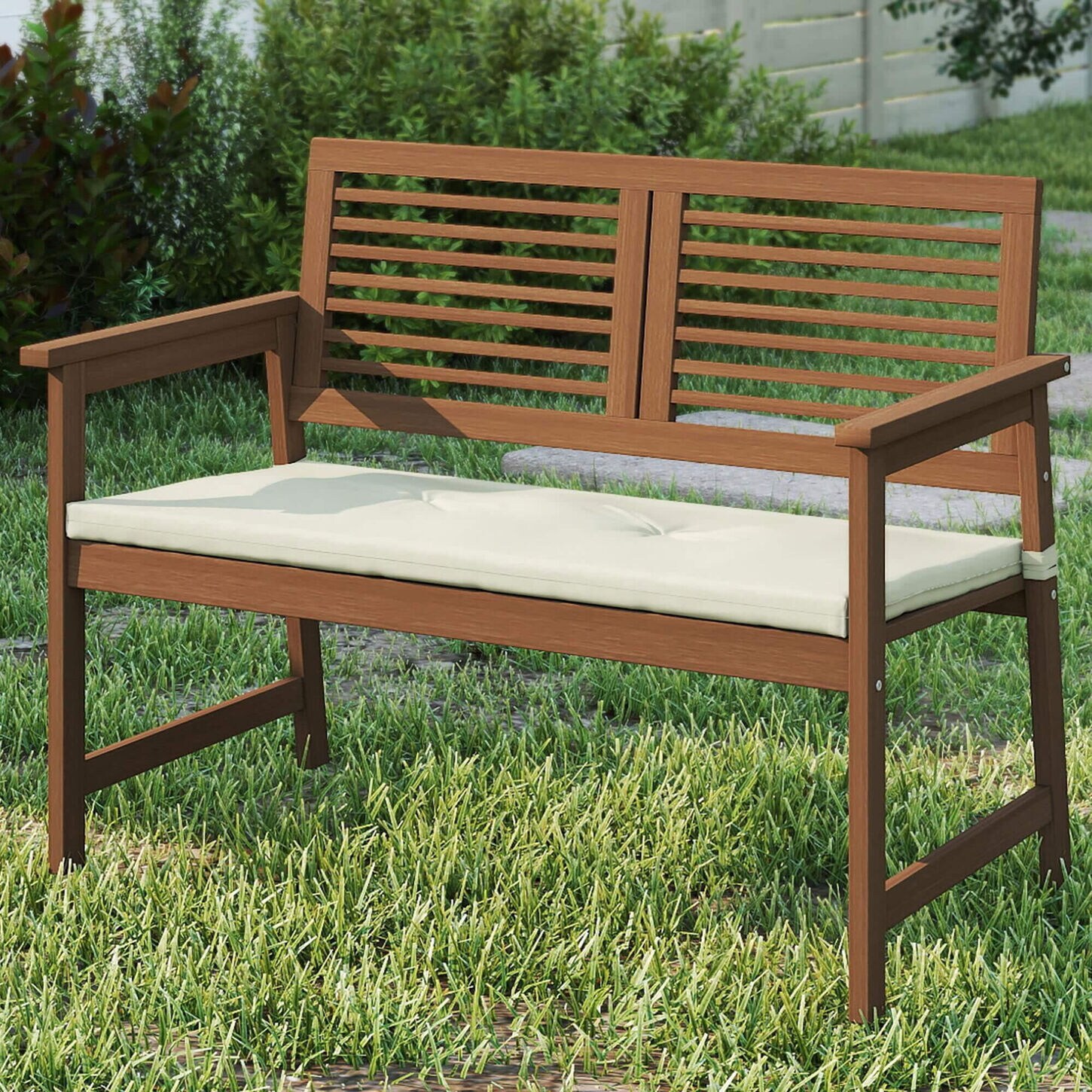 HOMLUX Patio Bench in Teak Oil