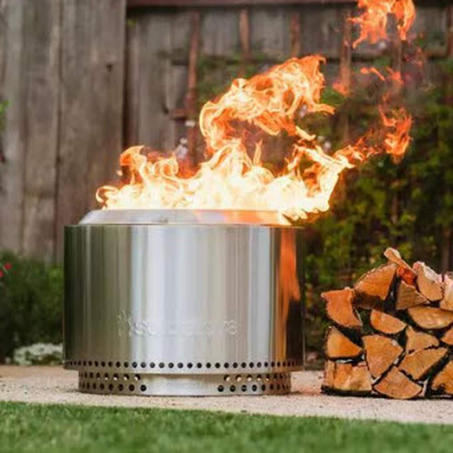 Solo Stove with fire burning