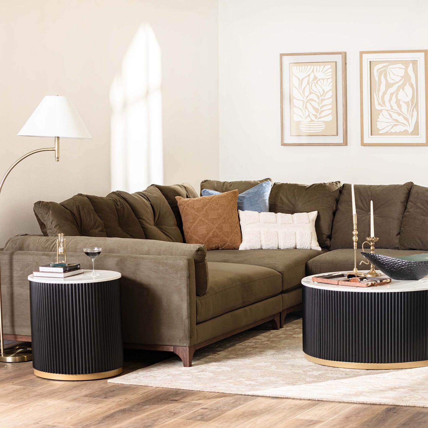 Golden Wave Furniture Reverie Stationary Upholstered Loveseat in Grey