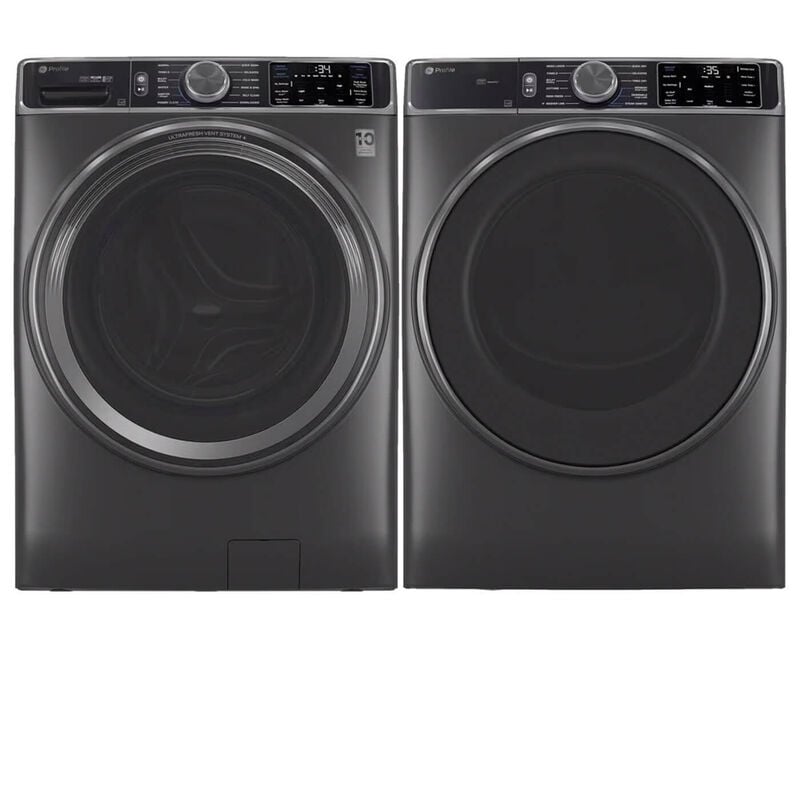 ge profile laundry pair side by side in carbon black color