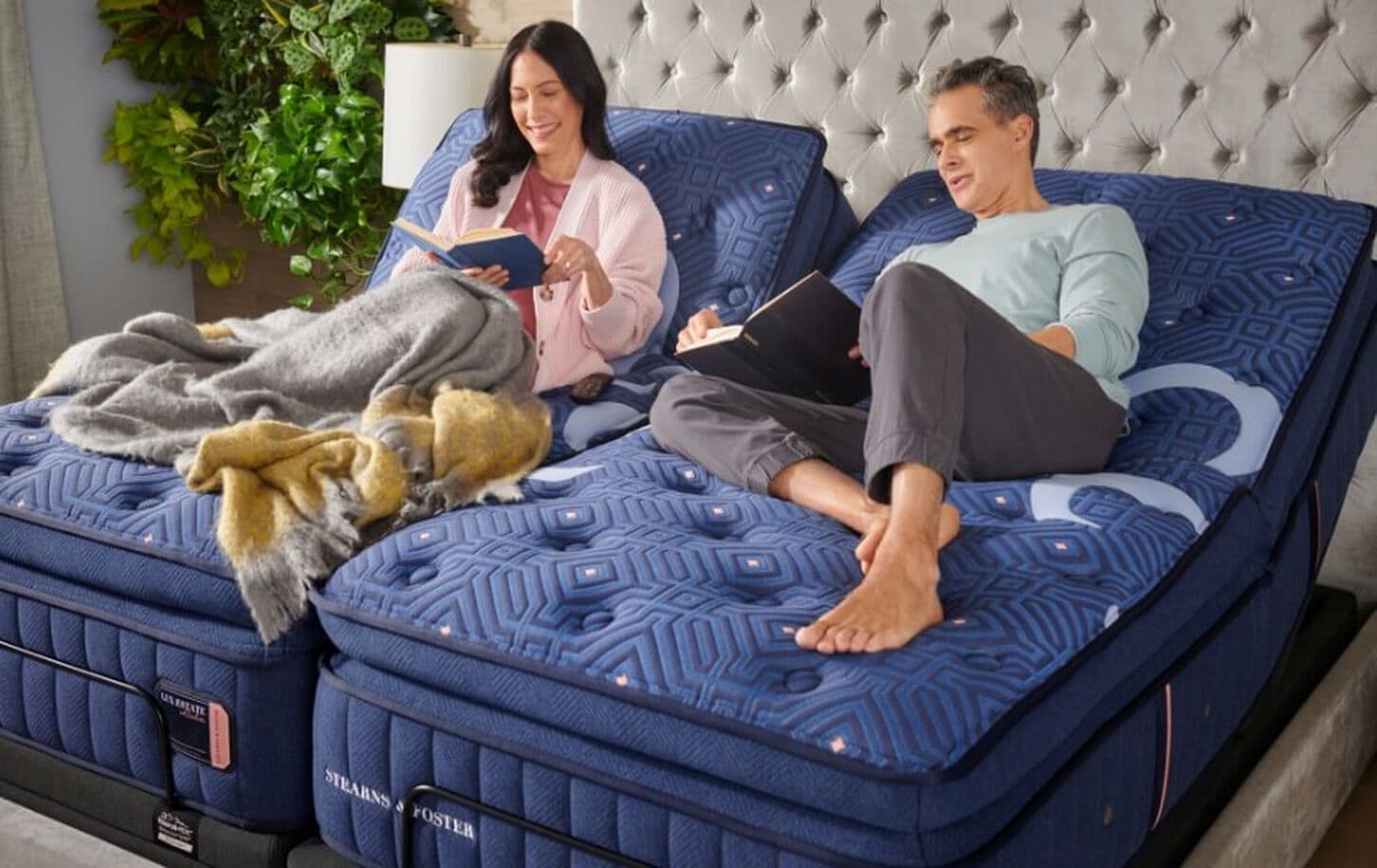 Couple on Stearns and Foster Adjustable Bed Set