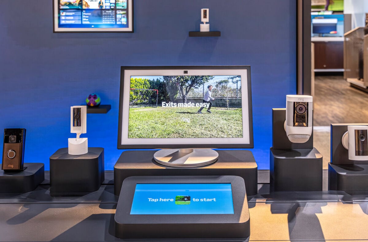 In-store Amazon display at Omaha Nebraska Furniture Mart store