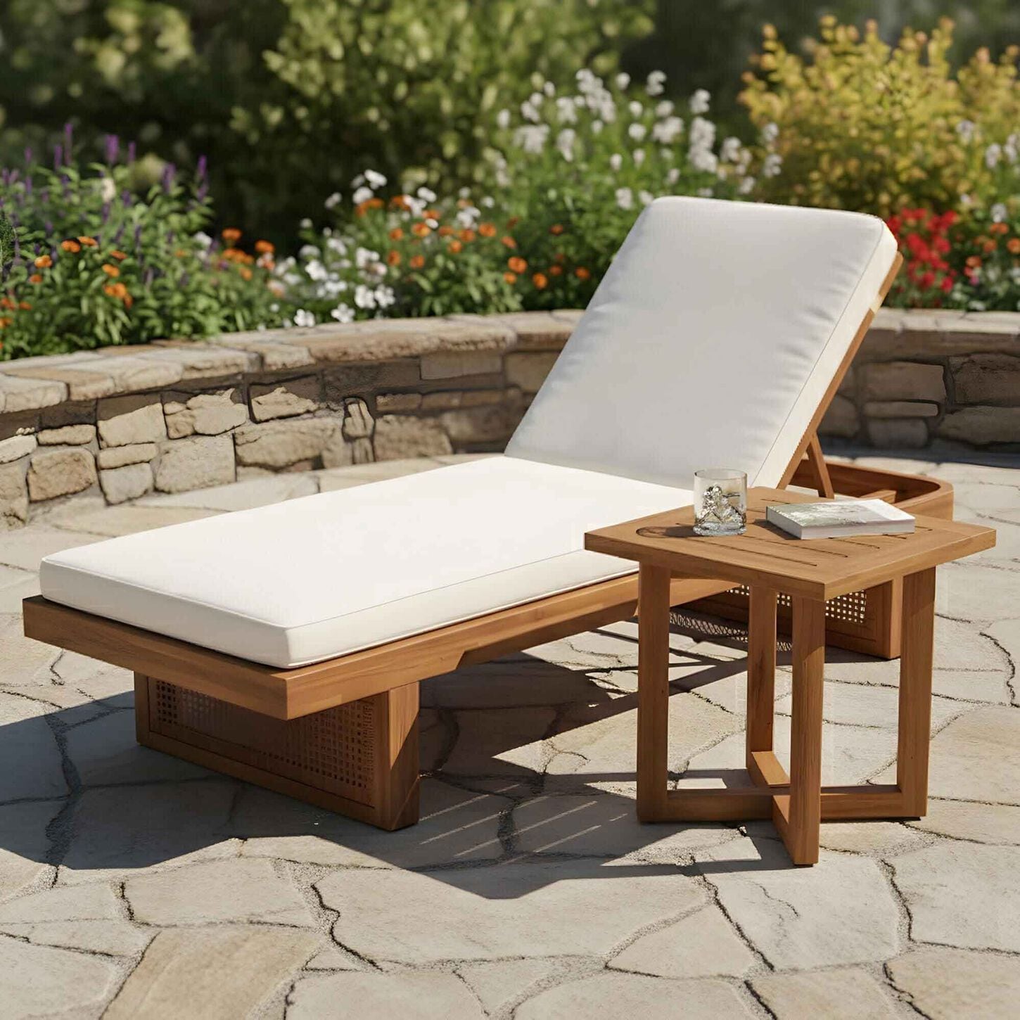 Hearth and Haven 2-Piece Outdoor Chaise Lounge Set in Cream