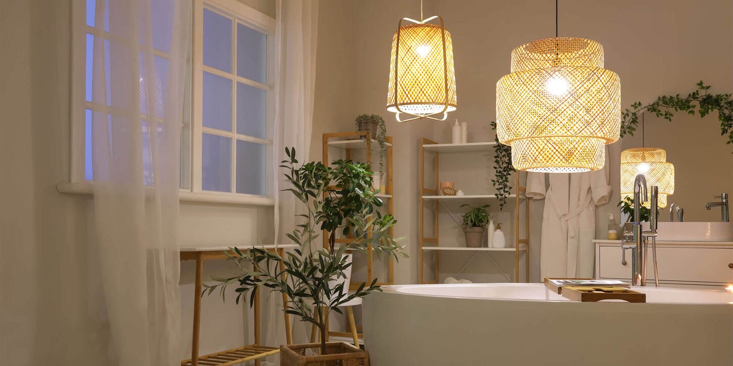 Bathroom lighting with LED bulbs
