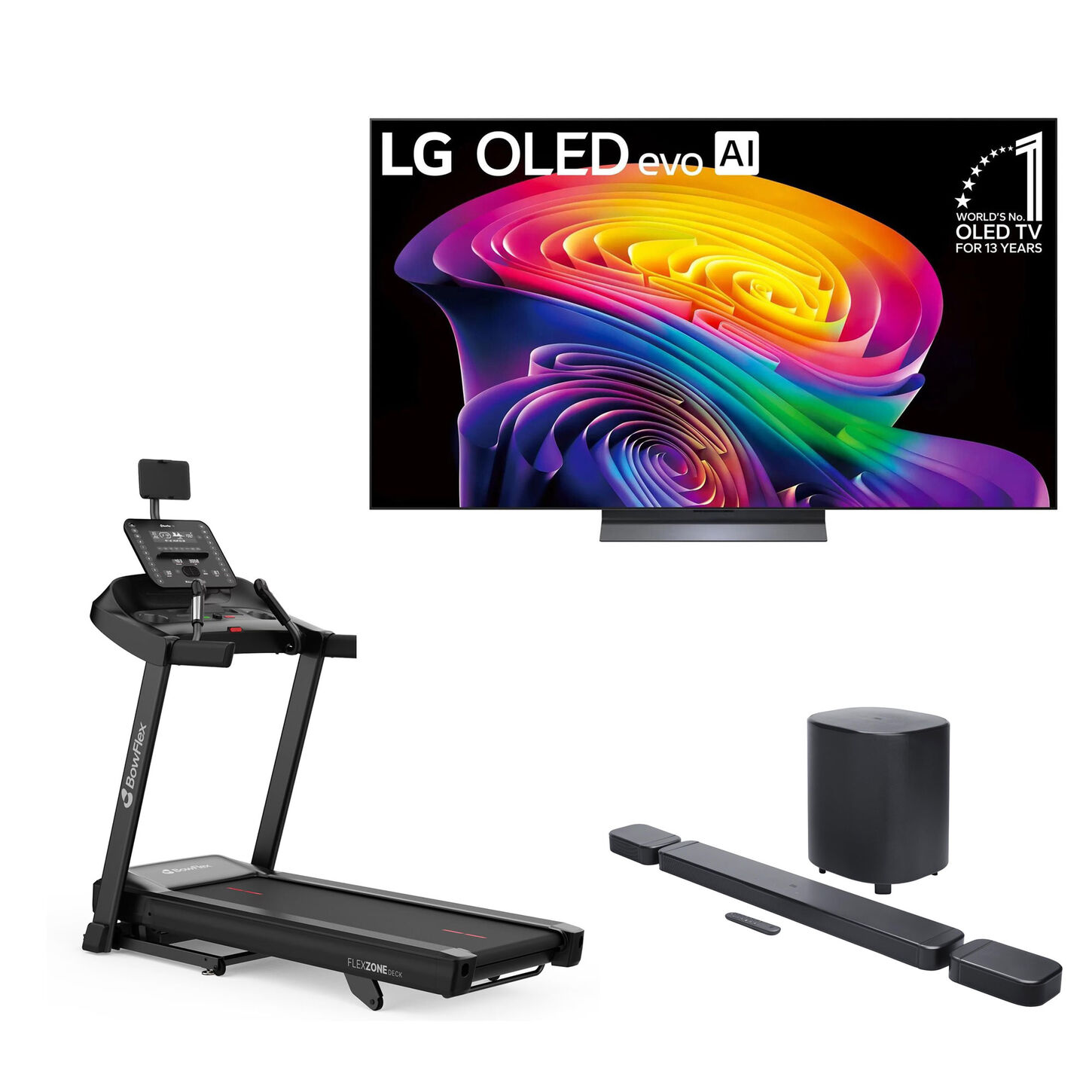 Tv, Treadmill and Soundbar