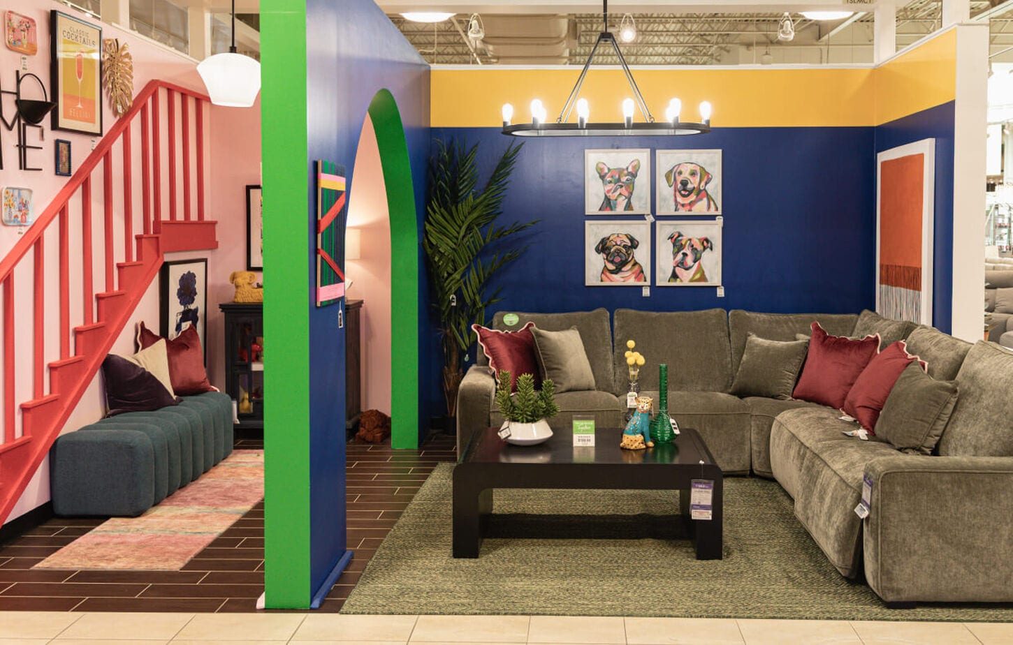 A creative spotlight at the Dallas Fort-Worth, Texas store featuring colorful furniture